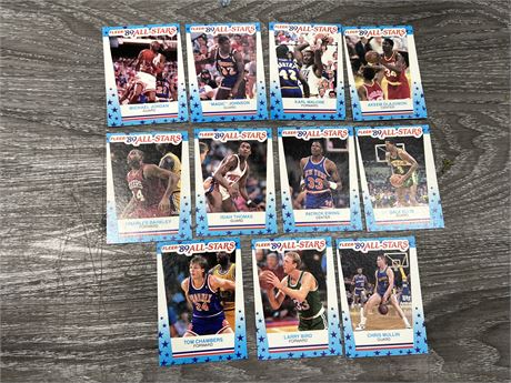 11 FLEER 1989 NBA ALL STARS CARDS