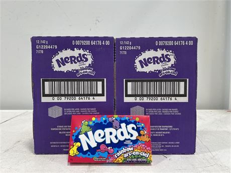 2 CASES OF NERDS CANDY - 24 TOTAL 141GRAM BOXES