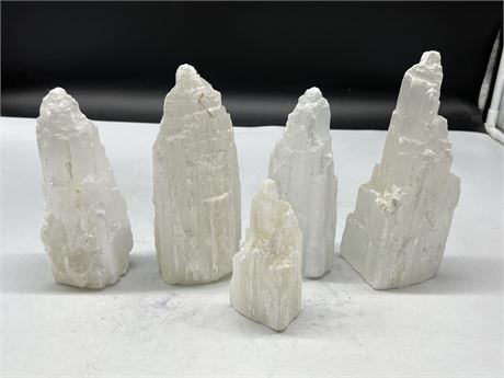 5 SELENITE TOWERS (Largest is 7.5”)