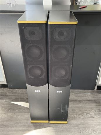 PAIR OF SCE TOWER SPEAKERS - 42” TALL