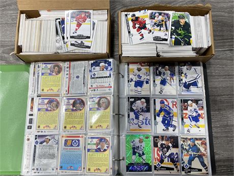 1 BINDER & 2 BOXES OF HOCKEY CARDS