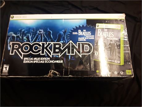 ROCK BAND SET WITH BEATLES ROCK BAND - VERY GOOD CONDITION - XB360