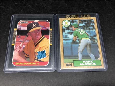 2 ROOKIE MARK MCGWIRE CARDS