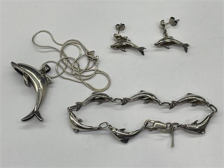 DOLPHIN JEWELRY LOT 925 STERLING