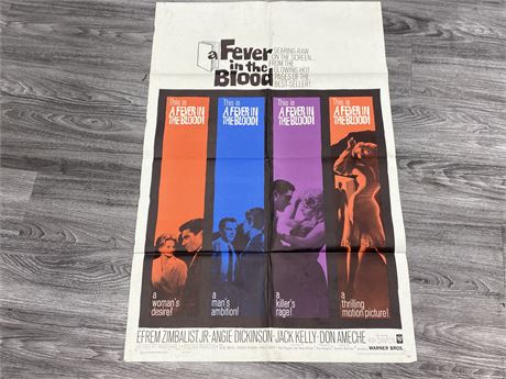 1961 ‘FEVER IN THE BLOOD’ ORIGINAL MOVIE POSTER (27”x41”)