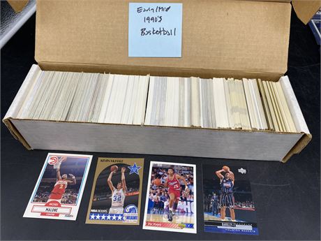 BOX OF 1990s NBA CARDS