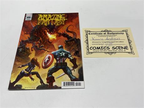 SIGNED AMAZING FANTASY #1 W/COA - BY KAARE ANDREWS