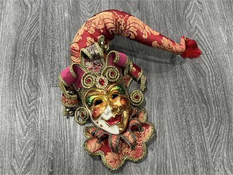 VENETIAN GIOIOSO WALL MASK - HAND CRAFTED IN ITALY - 17” LONG
