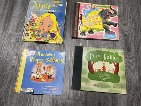4 VINTAGE CHILDREN'S BOOKS / RECORD COMBOS