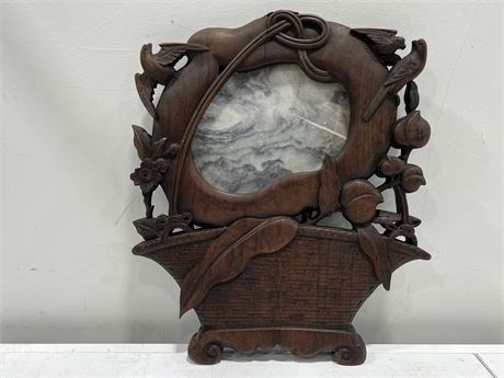 LATE 1800s CHINESE WOOD FRAMED DREAMSTONE (14”x18”)