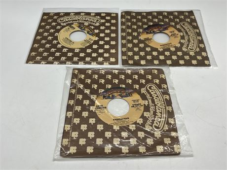 3 KISS PROMO 45 RPMS - CONDITION VARIES