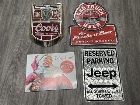 4 MAN CAVE SIGNS (Largest is 17”x19”)