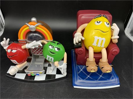 2 M&M CANDY DISPENSERS