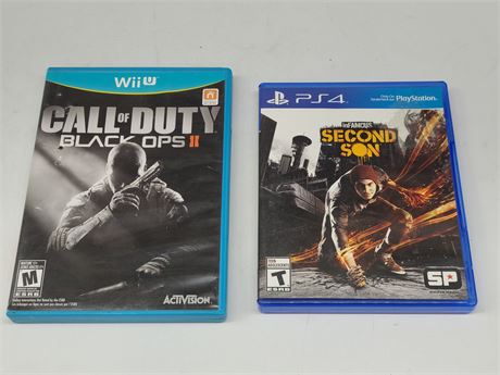 WII-U CALL OF DUTY BLACK OPS II / PS4 INFAMOUS SECOND SON