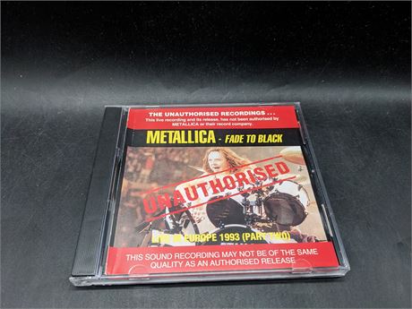 RARE - UNOFFICIAL RELEASE - METALLICA - FADE TO BLACK (E) EXCELLENT - CD