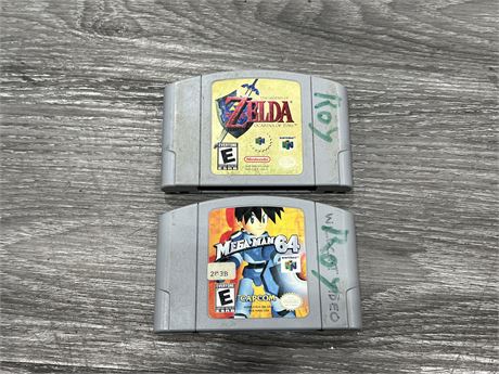 2 N64 GAMES - ZELDA OCARINA OF TIME & MEGA MAN 64