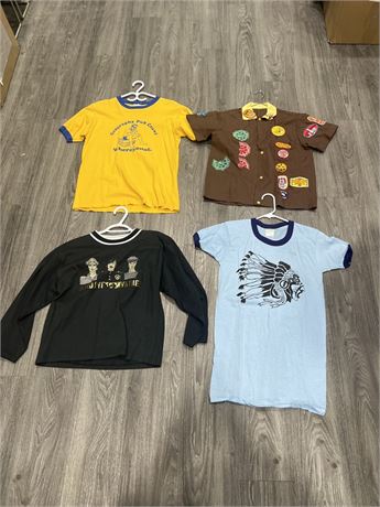 4 ASSORTED VINTAGE T SHIRTS - SIZES S/M