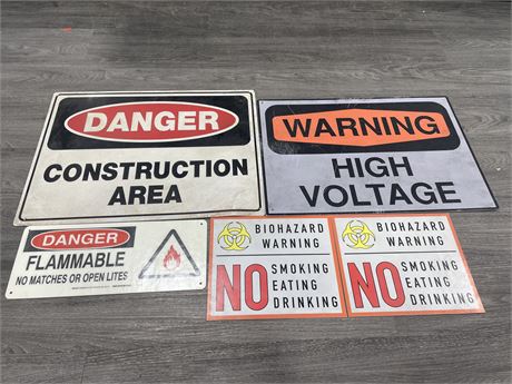 COLLECTION OF HAZZARD + DANGER SIGNS