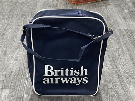 AN ORIGINAL 1960’S BRITISH AIRWAYS TRAVEL BAG (15” TALL)