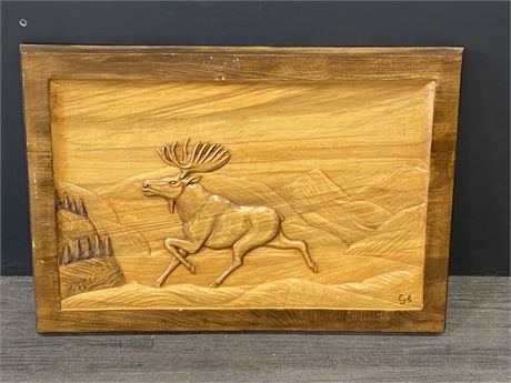1960’S MOOSE CARVING (28.5”X20.5”)