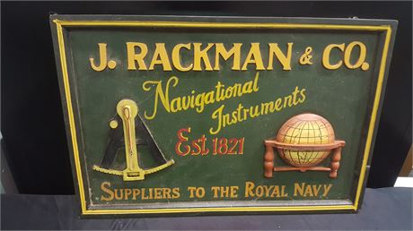J.RACKMAN & CO WOOD SIGN (23.5”X16”)