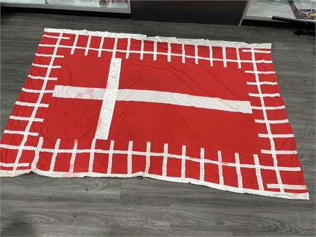 VINTAGE FULL SIZE FLAG OF DENMARK 95”x64”