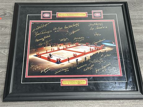 FRAMED MONTREAL CANADIENS FAREWELL TO THE FORUM PICTURE - 28” X 26”