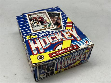 1991 TOPPS NHL PACK BOX - 32 UNOPENED PACKS