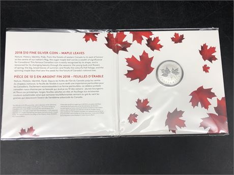 ROYALE CANADIAN MINT $10 FINE SILVER COIN “MAPLE LEAVES”
