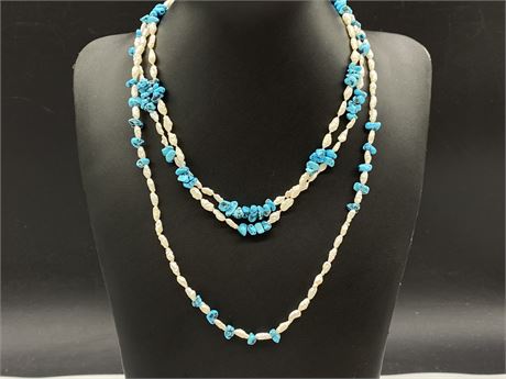 GENUINE PEARL & TURQUOISE CHOKERS/NECKLACES