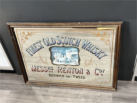 VINTAGE 4’x3’ MIRRORED SCOTCH WHISKEY SIGN