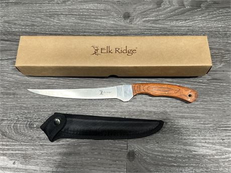 NEW ELK RIDGE FILET KNIFE W/ SHEATH - 12” LONG