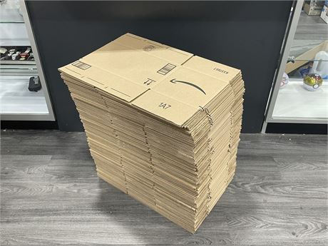 (97) 13.5”x10”x5” CARDBOARD SHIPPING BOXES