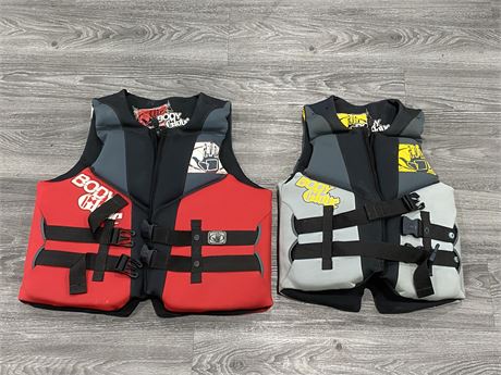 2 BODY GLOVE LIFE JACKETS - GOOD CONDITION (MENS M & 2XL)