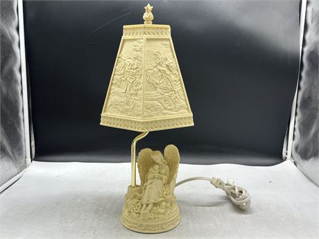 ANGEL AND BABY TABLE LAMP 17”