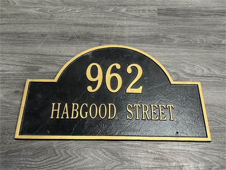 HEAVY METAL 962 HABGOOD STREET SIGN - 23”x13”