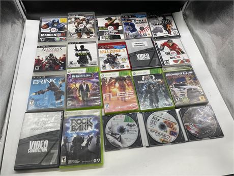 LOT OF 20 VIDEO GAMES (9 XBOX 360 & 11 PS3)
