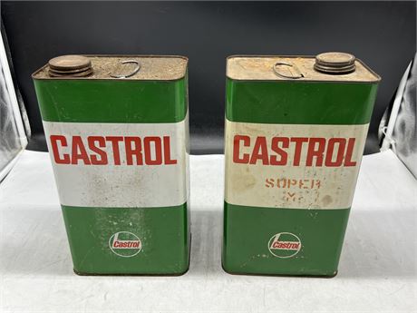 2 VINTAGE CASTROL OIL CANS (1 GALLON)
