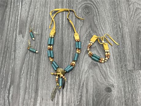FIRST NATIONS NECKLACE, BRACELET & EARRINGS