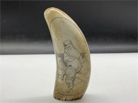 FAUX SCRIMSHAW WHALES TOOTH (7”)