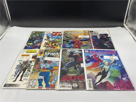 8 MARVEL COMICS - THE AMAZING SPIDER-MAN, SPIDER-MAN 2099, X-MEN, VENOM