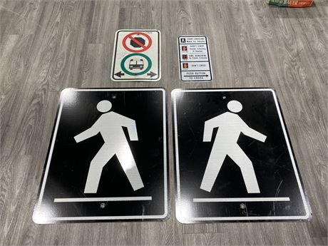 4 METAL ROAD SIGNS (Largest one 29.5’ x 23.5’)