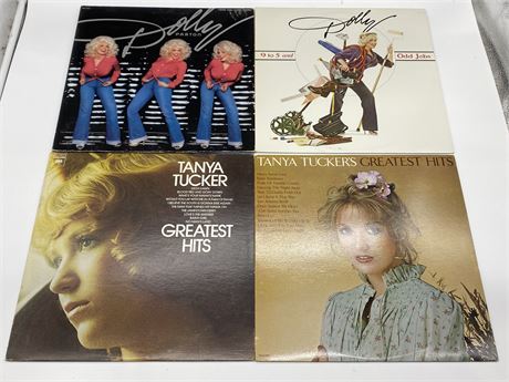 4 COUNTRY MUSIC RECORDS - EXCELLENT (E)