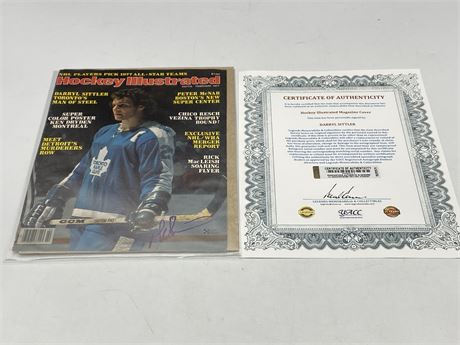 1977 HOCKEY ILLUSTRATED COVER SIGNED BY DARYL SITTLER W/COA