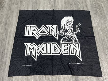 TAGGED 1985 IRON MAIDEN HANGING BANNER - 40”x44”