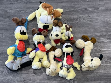 8 VINTAGE ODIE STUFFIES - SOME STILL W/ TAGS