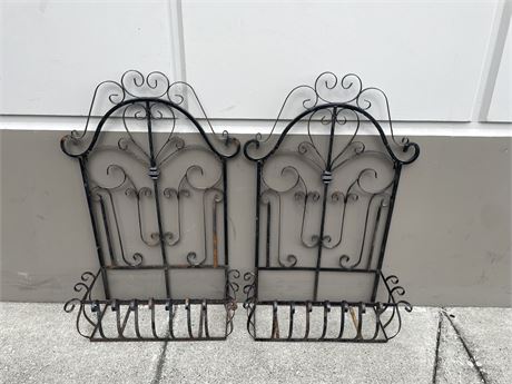 2 LARGE WROUGHT IRON PLANT HOLDERS 40”x25”x10” EACH