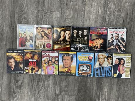 LOT OF 13 SEALED ASSORTED DVD’S