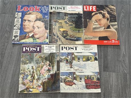 (1930’S-1950’S) VINTAGE LIFE / POST / LOOK MAGAZINES
