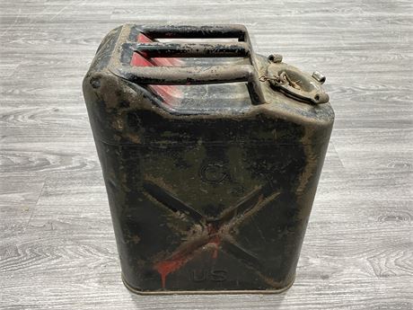 VINTAGE METAL GAS CAN (18” TALL)